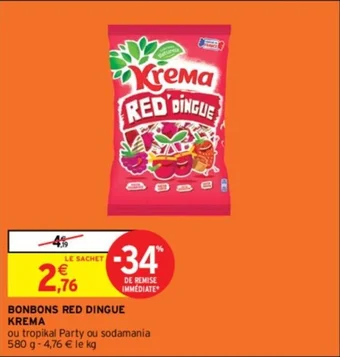 Intermarché BONBONS RED DINGUE KREMA offre