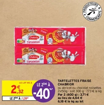 Intermarché TARTELETTES FRAISE CHABRIOR offre