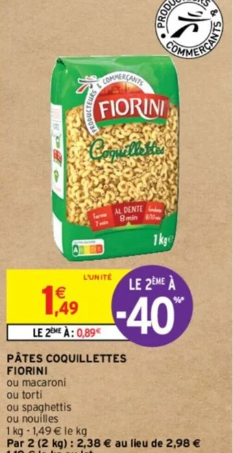 Intermarché PÂTES COQUILLETTES FIORINI offre