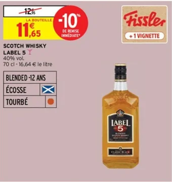 Intermarché SCOTCH WHISKY LABEL 5 offre