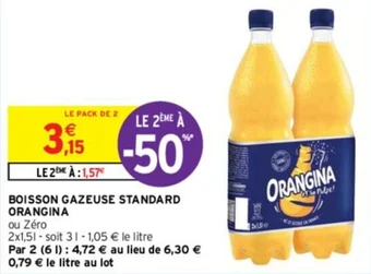 Intermarché BOISSON GAZEUSE STANDARD ORANGINA offre