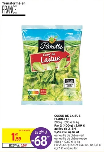 Intermarché COEUR DE LAITUE FLORETTE offre