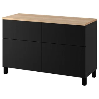 IKEA Bestå combi rangement portes/tiroirs, brun noir/lappviken/stubbarp brun noir, 120x42x76 cm offre