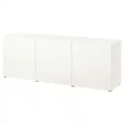 Bestå combinaison rangement portes, blanc/lappviken blanc, 180x42x65 cm