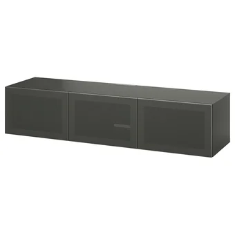 IKEA Bestå banc tv avec portes, gris foncé/mörtviken gris foncé, 180x42x38 cm offre