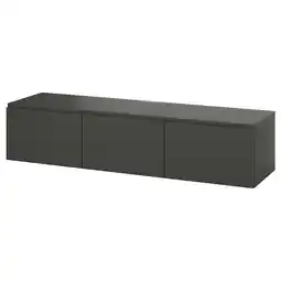 IKEA Bestå banc tv avec portes, gris foncé/västerviken gris foncé, 180x42x38 cm offre