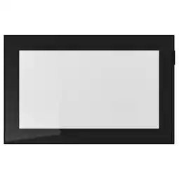 IKEA Glassvik porte vitrée, noir/verre transparent, 60x38 cm offre