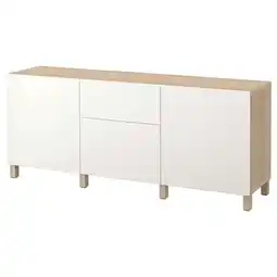 IKEA Bestå combinaison rangement tiroirs, effet chêne blanchi/lappviken blanc, 180x40x74 cm offre