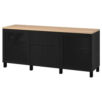 IKEA Bestå combinaison rangement tiroirs, sindvik noir/lappviken/stubbarp brun noir, 180x42x76 cm offre