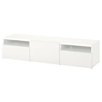 IKEA Bestå banc tv avec tiroirs et porte, blanc/laxviken blanc, 180x42x39 cm offre
