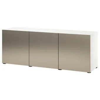 BestÄ combinaison rangement portes, blanc/riksviken effet bronze clair, 180x42x65 cm