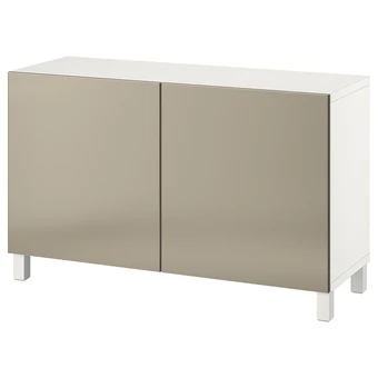 BestÄ combinaison rangement portes, blanc/riksviken/stubbarp effet bronze clair, 120x42x74 cm
