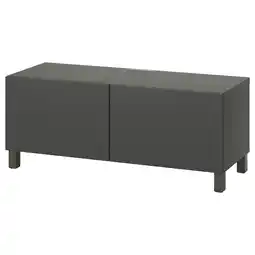 IKEA Bestå banc tv avec portes, gris foncé/lappviken/stubbarp gris foncé, 120x42x48 cm offre