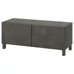 IKEA Bestå banc tv avec portes, gris foncé/kallviken/stubbarp gris foncé, 120x42x48 cm offre