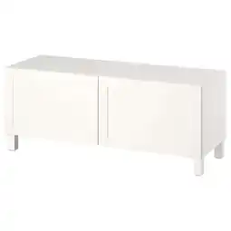 IKEA Bestå banc tv avec portes, blanc hanviken/stubbarp/blanc, 120x42x48 cm offre