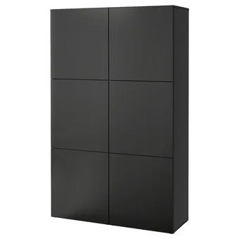 Bestå combinaison rangement portes, brun noir/lappviken brun noir, 120x42x193 cm
