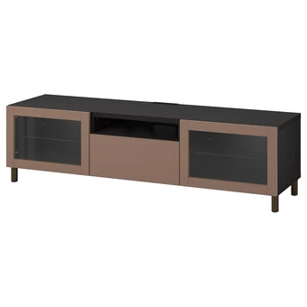IKEA Bestå banc tv, brun noir sindvik/lappviken/mejarp gris brun clair, 180x42x48 cm offre