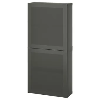 IKEA Bestå élément mural 2 portes, gris foncé/mörtviken gris foncé, 60x22x128 cm offre