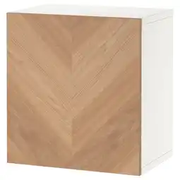 IKEA Bestå étagère avec porte, blanc/hedeviken plaqué chêne, 60x42x64 cm offre