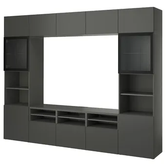 IKEA Bestå rangement tv/vitrines, gris foncé lappviken/fällsvik anthracite, 300x42x231 cm offre
