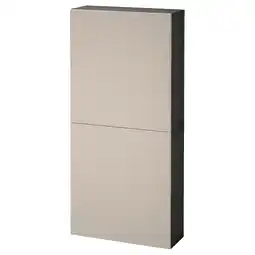 IKEA Bestå élément mural 2 portes, brun noir/lappviken beige-gris clair, 60x22x128 cm offre