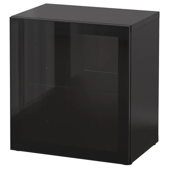 IKEA Bestå étagère avec porte vitrée, brun noir/glassvik noir/verre transparent, 60x42x64 cm offre