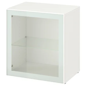 IKEA Bestå étagère avec porte vitrée, blanc glassvik/blanc/vert clair verre transparent, 60x42x64 cm offre