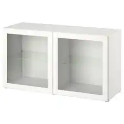 IKEA Bestå étagère avec portes, blanc/ostvik blanc, 120x42x64 cm offre
