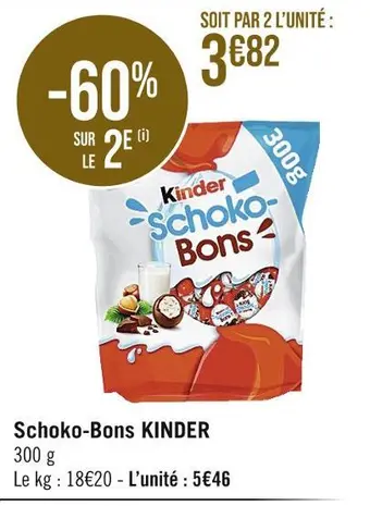 Casino Supermarchés Kinder schoko-bons offre