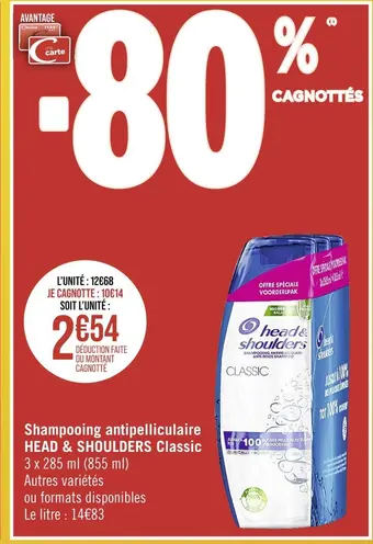 Casino Supermarchés Head & shoulders shampooing antipelliculaire classic offre