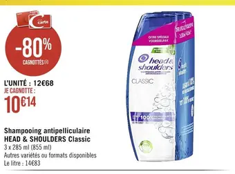 Casino Supermarchés Head & shoulders shampooing antipelliculaire classic offre