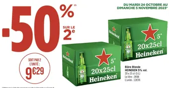 Casino Supermarchés Heineken bière blonde 5% vol offre