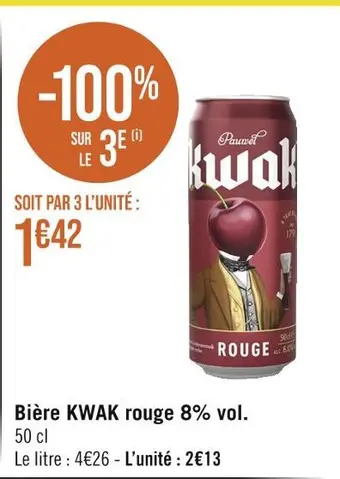 Kwak biĂšre rouge 8% vol