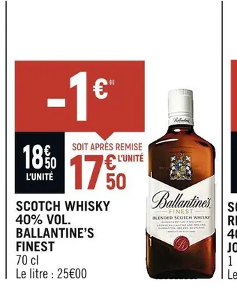 Spar Finest scotch whisky 40% vol.ballantine’s offre