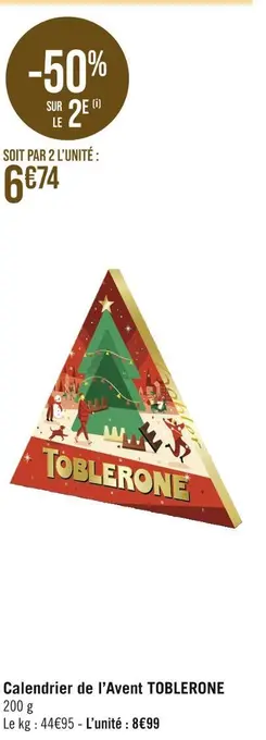 Casino Hyperfrais Toblerone calendrier de l’avent toblerone offre