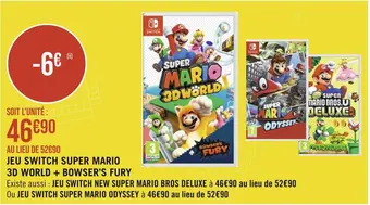 Nintendo jeu switch super mario 3d world + bowser’s fury