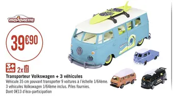 Majorette transporteur volkswagen + 3 véhicules