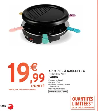 Fagor appareil Ă raclette 6 personnes