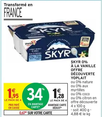 Intermarché Yoplait skyr 0% à la vanille offre découverte offre