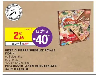Intermarché Fiorini pizza di pierra surgelée royale offre