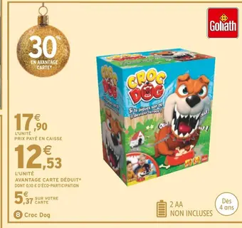 Intermarché Goliath croc dog offre