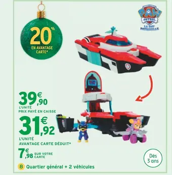 Intermarché Paw patrol quartier général + 2 véhicules offre