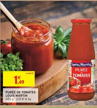 Intermarché Louis martin purée de tomates offre
