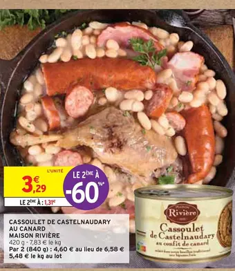 Intermarché Maison rivière cassoulet de castelnaudary au canard offre