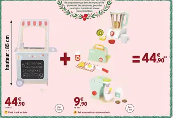 Intermarché Food truck en bois + set accessoires cuisine en bois offre