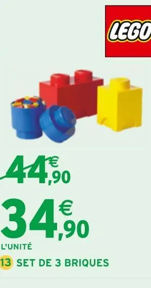 Intermarché Lego set de 3 briques offre