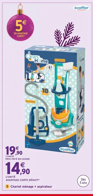 Intermarché Écoiffier chariot ménage + aspirateur offre