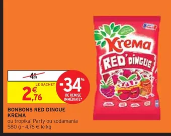 Intermarché Krema bonbons red dingue offre