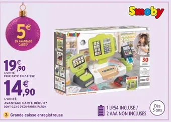 Intermarché Smoby grande caisse enregistreuse offre