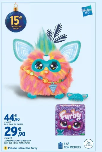 Intermarché Hasbro peluche intéractive furby offre